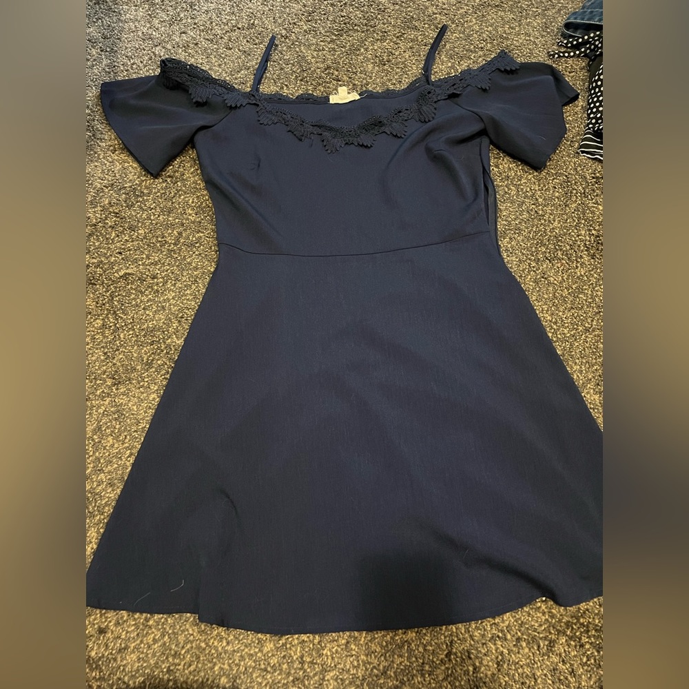 Navy off the shoulder dress size m